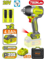 Industrial Cordless Impact Wrench – 1/2" Square Drive, 20V, 2 × 4Ah Batteries, Charger Included, Max Torque: 780 N·m - Image 2