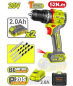 Industrial Cordless Hammer Drill – 13 mm Metal Chuck, 20V, 2 × 2Ah Batteries, Charger Included, Max Torque: 62 N·m - Image 2
