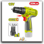 Cordless Drill 12V – 2 Speed – 1B x 1.5Ah