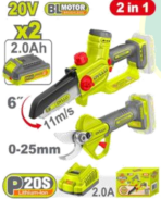 Cordless Hedge Trimmer Combo Kit + 6" Pruner + 20V 2Ah Battery + Charger - Image 2
