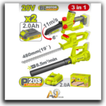 20V Cordless 3-Piece Combo Kit – 6" Chainsaw, Reciprocating Saw & Industrial Blower, 2 × 2Ah Batteries, Charger Included