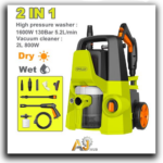 Pressure Washer – 1600W, 130 Bar + 2-in-1 Vacuum Cleaner – 800W
