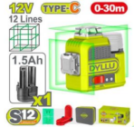 Green Laser Level 12 Lines – Cordless – 1B x 1.5Ah 12V - Image 2