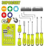 30-Piece Screwdriver Set with Accessories on Card - Image 2