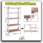Storage shelving unit with 5 shelves 180*90*40 cm
